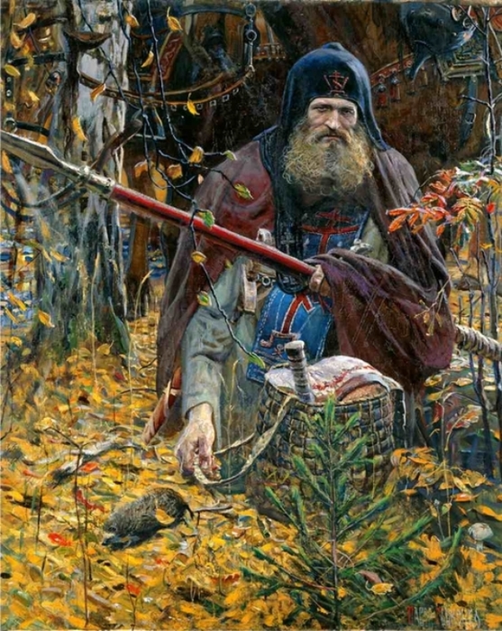Павел Викторович Рыженко.Молитва Пересвета перед битвой    (557x700, 355Kb)