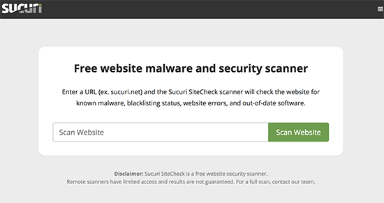Сервис Sukuri SiteCheck для проверки безопасности сайта