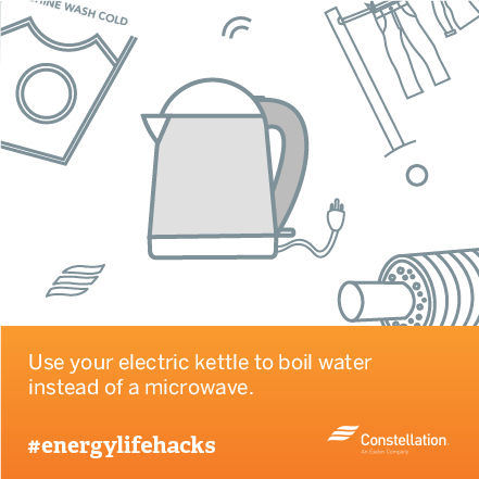energy saving tip - use electric kettle