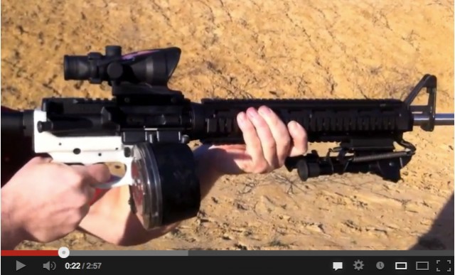 The white portion of this AR-15, known as the "lower," was manufactured using 3D printing.
