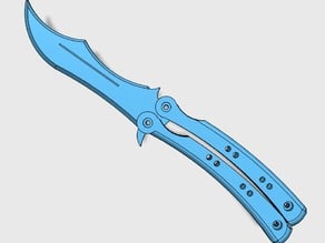 Foldable CsGo buttefly knife (m3)