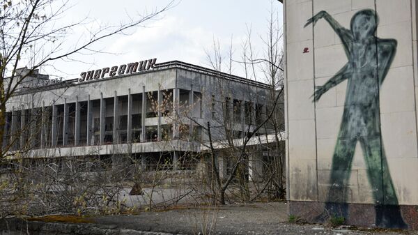 Заброшенный Дворец культуры Энергетик на территории зоны отчуждения Чернобыльской АЭС