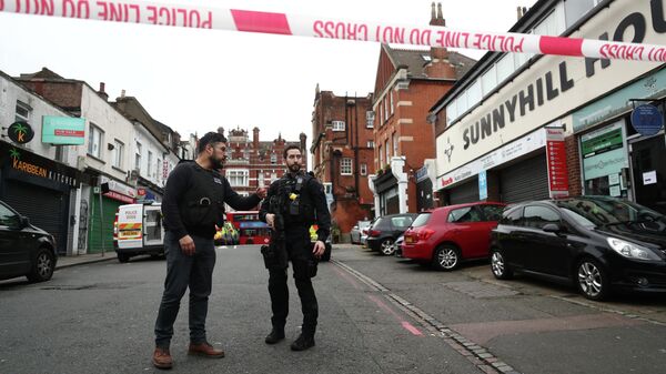 Полиция на месте происшествия в районе Стретэм, Лондон. 2 февраля 2020