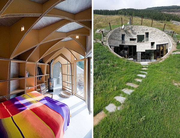 Дизайн овального подземного дома в Швейцарии
