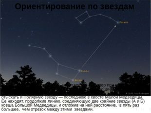 Ориентирование по звездам Для того, чтобы определить направление на север при