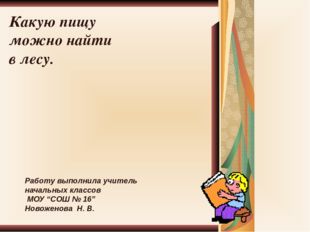 Работу выполнила учитель начальных классов МОУ “СОШ № 16” Новоженова Н. В. Ка