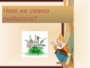 Что не сеяно родится? 