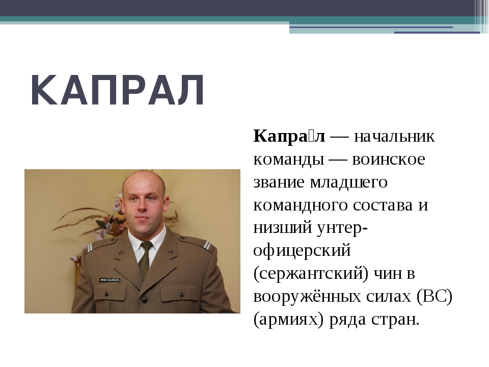 Какой титул был у олега. Капрал звание. Капрал начальник команды. Звания в армии Капрал. Капрал в Российской армии.