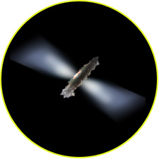 Аккреционный диск вокруг сверхмассивной черной дыры (рис. художника)