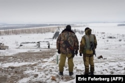 Russia-backed separatist fighters in eastern Ukraine in 2014.