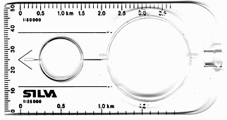 Compass reading: only this rectangular compass base should be rotated
