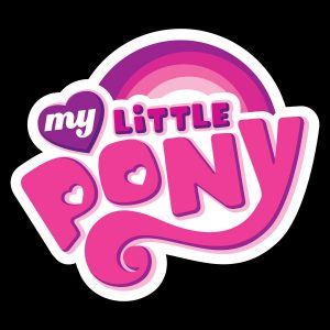 Image of the words "My Little Pony" in pink letters on a black background