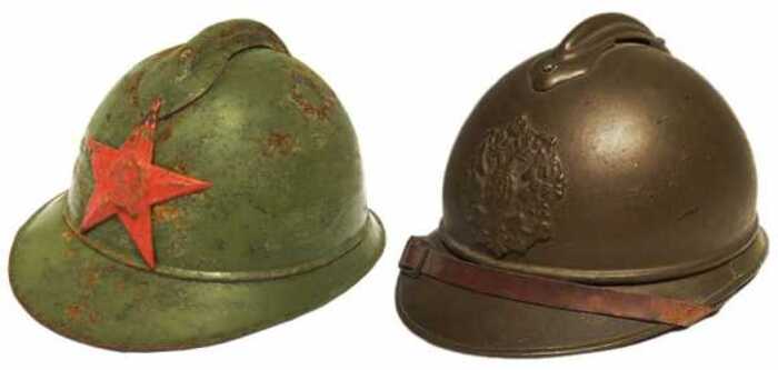 Советский и русский варианты шлема Адриана
