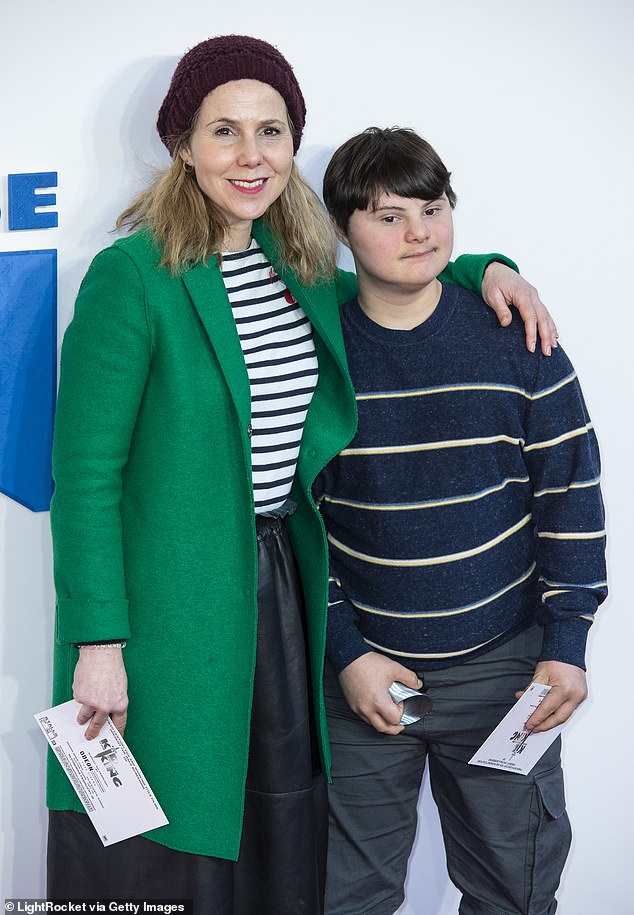 Family first: Sally Phillips has discussed raising her eldest son Olly who has Down