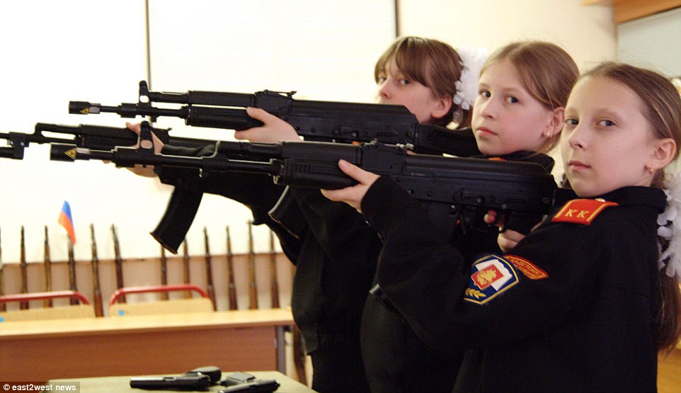 Critics say the all-girl academies are a sign of increased militarisation in Russia an