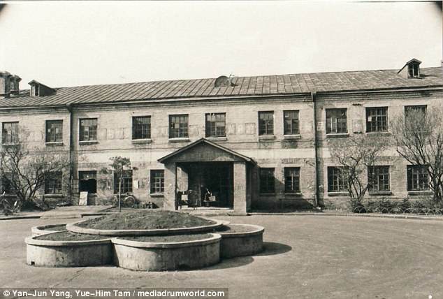 Back then: Unit 731, which was built in 1936 in modern-day Harbin, northeastern China when the area was a Japanese puppet state, is seen in one of its first years in operation