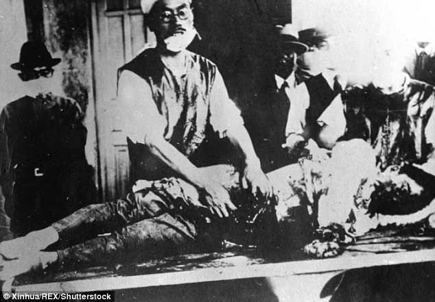 In the name of science: A vivisection is carried out in this photograph from Unit 731 
