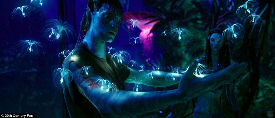 Inspiration? The bioluminescence looks similar to the strange blue alien world of the 2009 blockbuster Avatar