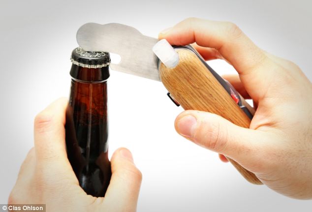 Similarly to some Swiss Army Knives, the tool includes a bottle opener