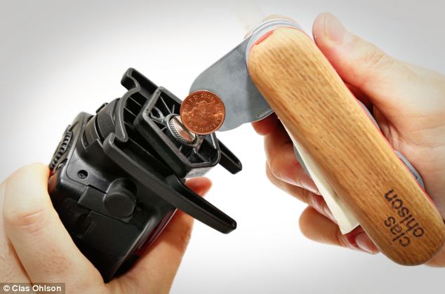 The tool incorporates a penny