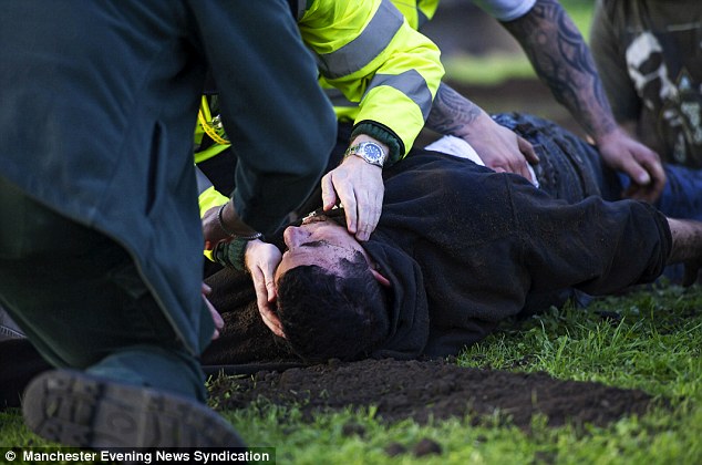 The stunt master had to be hauled out unconscious by crew members after he failed to break through to the surface almost nine minutes into the escape bid