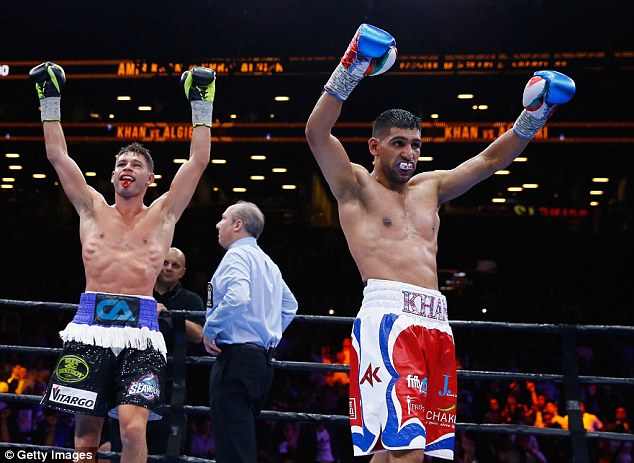 Khan (right) is currently in LA where he is expected to be ringside for Danny Garcia vs Robert Guerrero