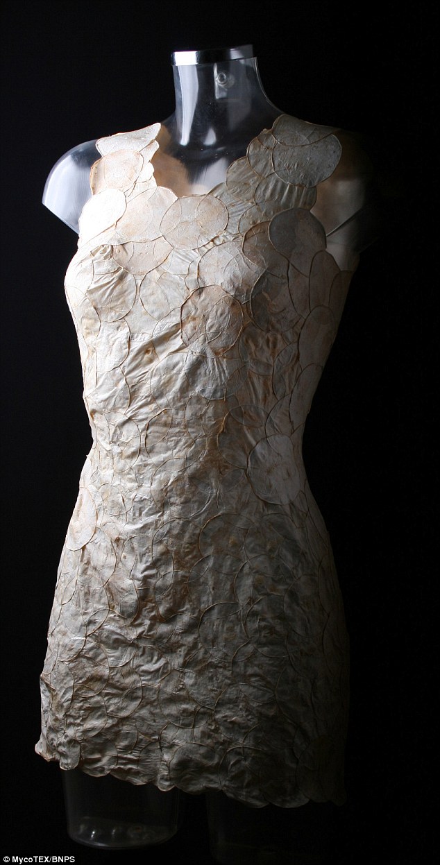 Dutch designer Aniela Hoitink, 41, created a revolutionary dress made from mushroom root which is biodegradable
