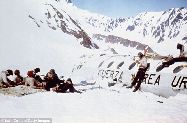 They were marking the infamous Andes flight disaster, when 29 people died on Uruguayan Air Force Flight 571 (pictured) after it crashed in remote mountains.