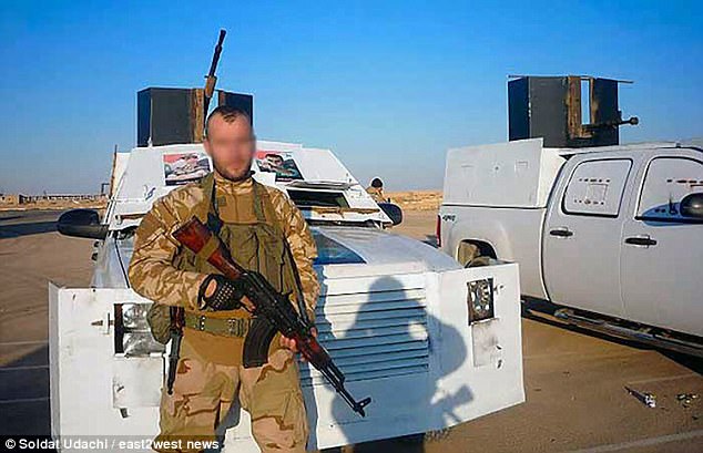 Clandestine Russian forces also decapitate captured jihadists receiving a bounty of £13 for each beheaded ISIS fighter, claimed a veteran hired gun (file picture shows a Russian mercenary)