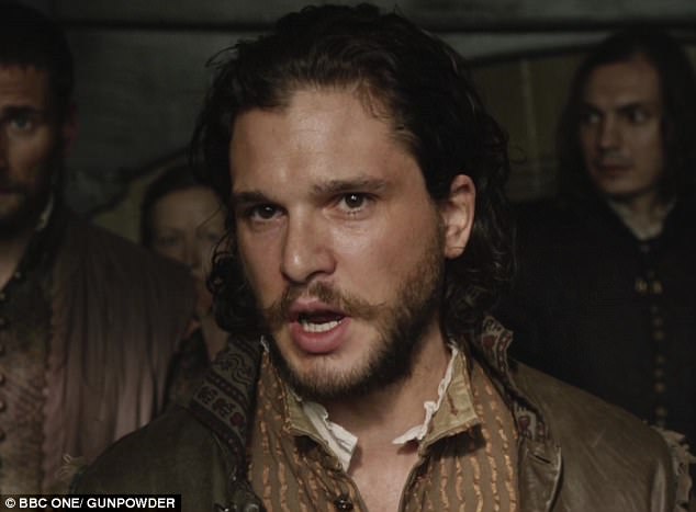 Part of history: The drama chronicles the notorious attempt in 1605 to blow up the House of Lords, with Kit Harington rightfully playing his descendant and mastermind Robert Catesby