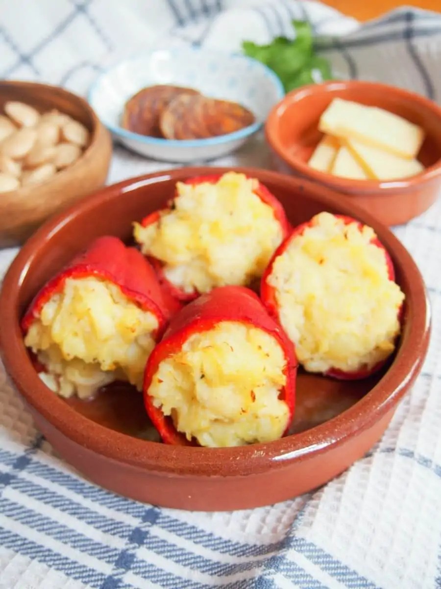 Salt cod stuffed piquillo peppers
