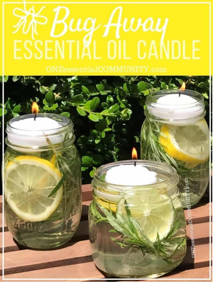 keep mosquitoes, flies, and other bugs & insects away from your summer fun with these DIY all-natural "Bug Away" essential oil candles