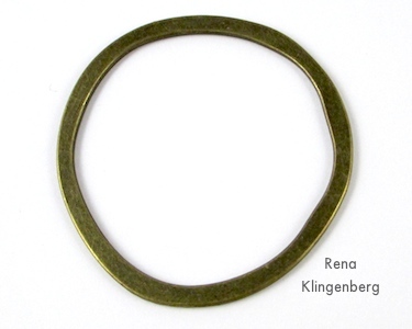 Brass pendant for Adjustable Sliding Knot Necklace - tutorial by Rena Klingenberg