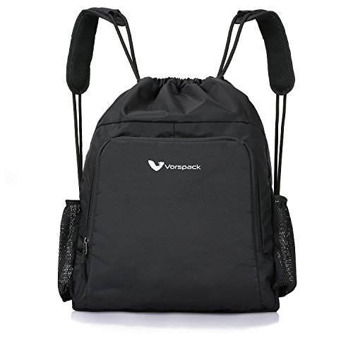 Drawstring Backpack Nylon Sports Gym Waterproof String Bag Cinch Sack Gymsack for Men Women
