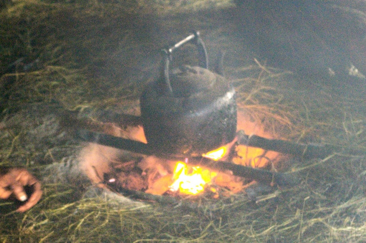 campfire cooking trench