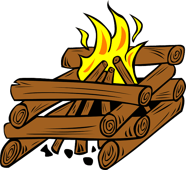 log cabin campfire