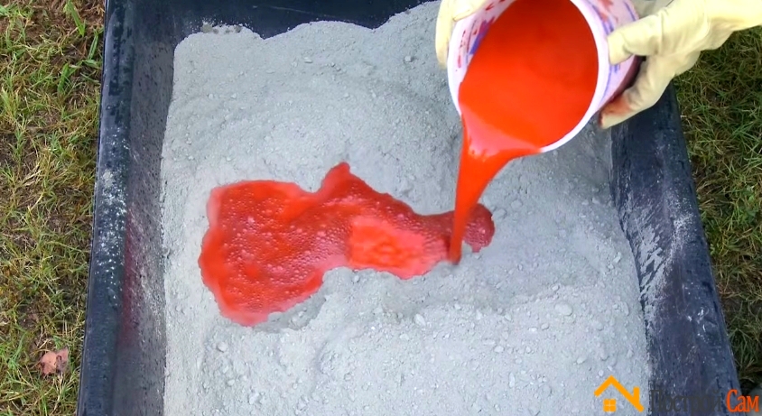 приготовить цементный раствор цветной