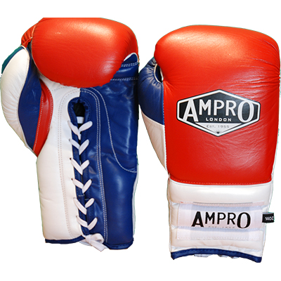 ampro lace up professional boxing gloves 