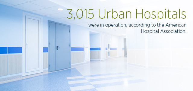 3,015 urban hospitals were in operation, according to the American Hospital Association.
