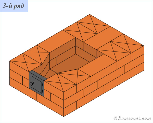 Порядовка отопительной печи ПТО-2300, 3-й ряд