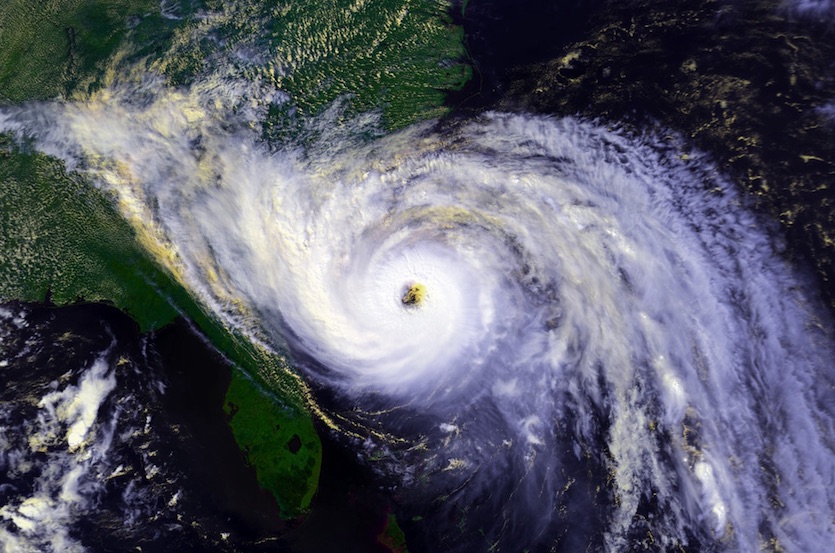 Hurricane Hugo approaching South Carolina on 9/21/1989