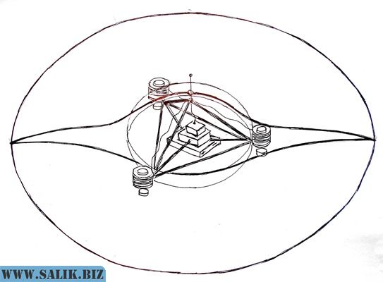 Схема радиоуправляемой летающей тарелки.