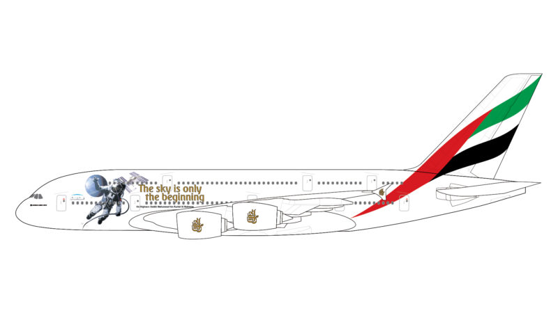 GeminiJets GJUAE1924 1:400 Emirates Airbus A380 "UAE In Space" A6-EEH