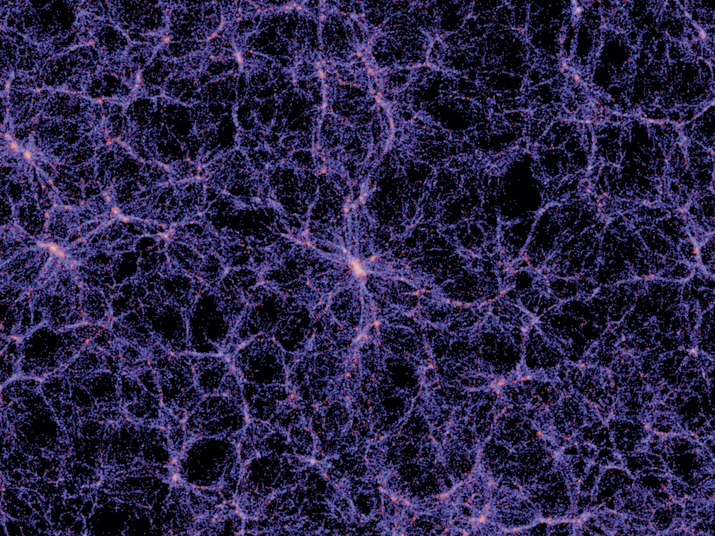 Крупномасштабная структура Вселенной. Точки - отдельные галактики