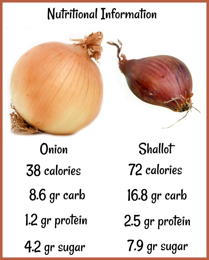 Nutritional info for onions and shallots