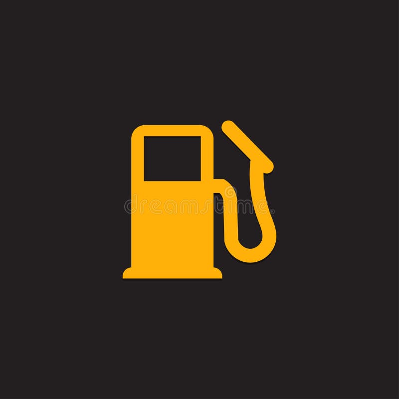 Car dashboard panel icon on a black background. Fuel level.  royalty free illustration