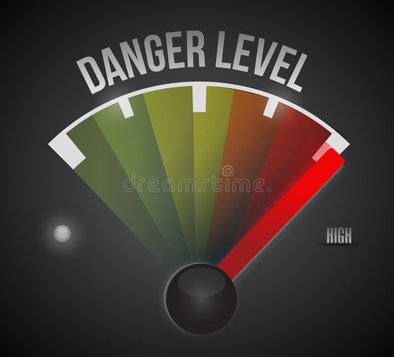 Danger level level measure meter from low to high,. Concept illustration design stock illustration