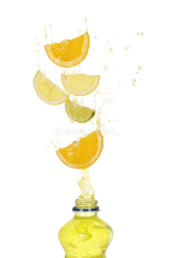 Fruit drink splash stock photos