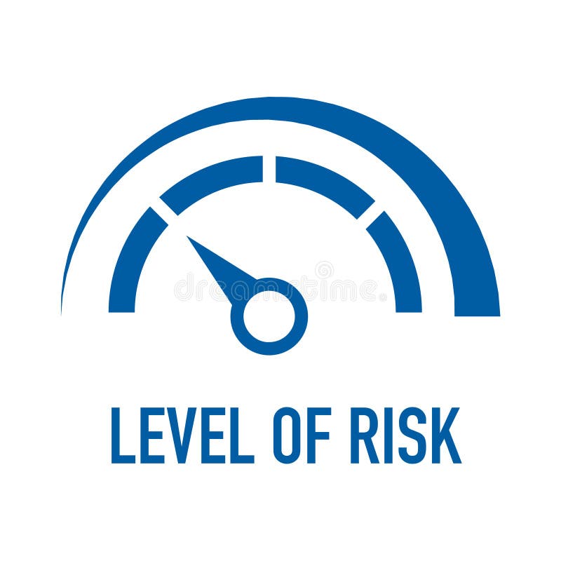 Low level risk gauge vector icon. Low fuel icon on white background royalty free illustration