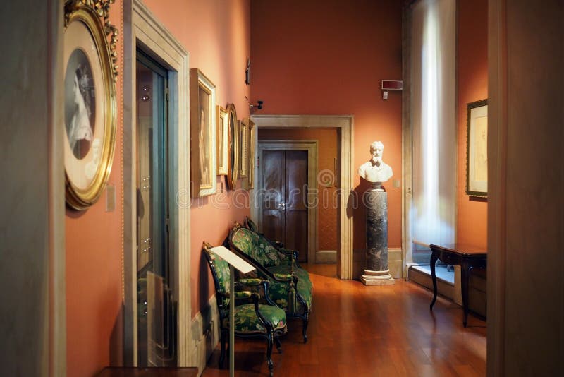 The Napoleonic Museum in Rome, Italy. Room XII - Giuseppe Primoli and Matilde Bonaparte in the Napoleonic Museum in Rome Italy. This room is dedicated to the “ stock images
